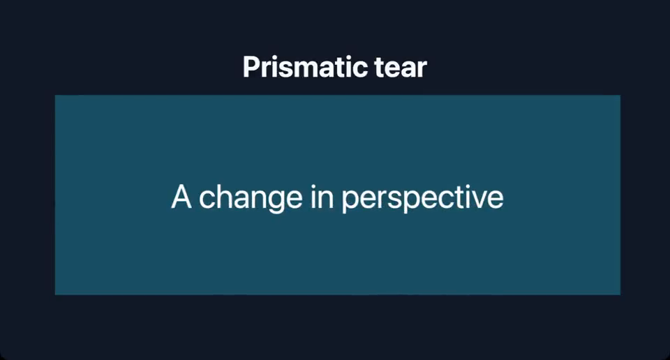 Prismatic tear in Legend Slides