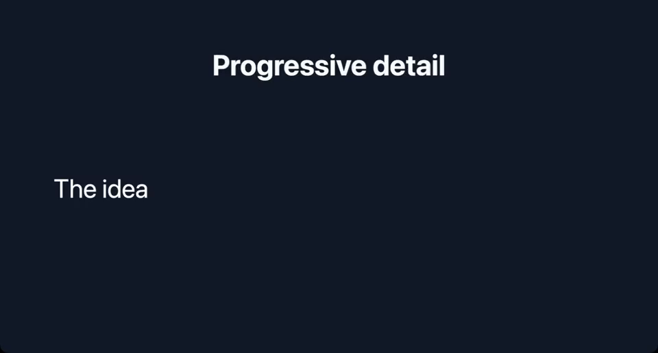 Progressive detail in Legend Slides