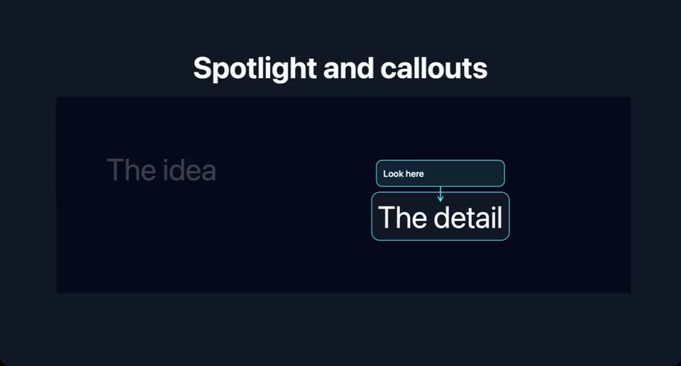 Spotlight and callouts in Legend Slides